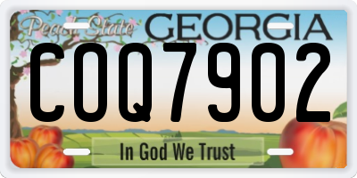 GA license plate COQ7902