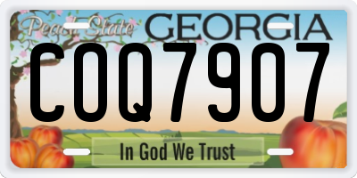 GA license plate COQ7907