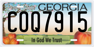 GA license plate COQ7915