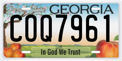 GA license plate COQ7961