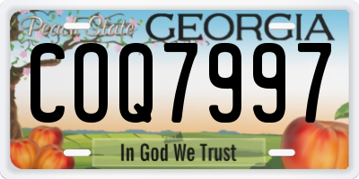 GA license plate COQ7997