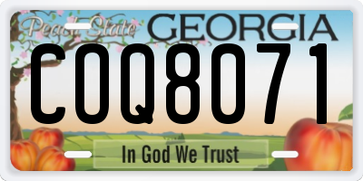 GA license plate COQ8071