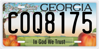 GA license plate COQ8175