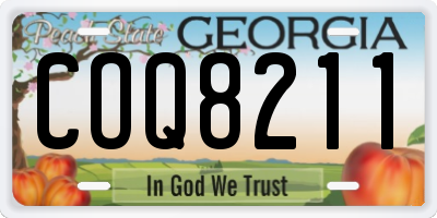 GA license plate COQ8211