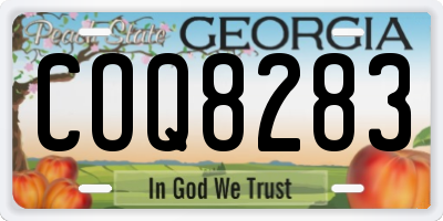 GA license plate COQ8283