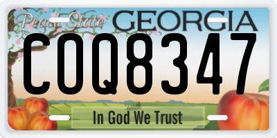 GA license plate COQ8347