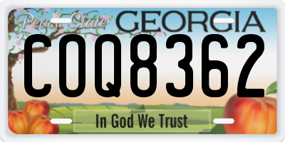 GA license plate COQ8362