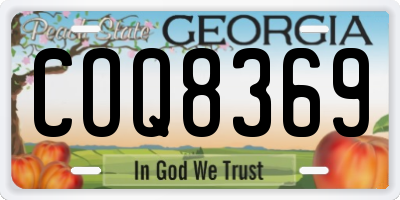 GA license plate COQ8369