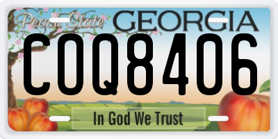 GA license plate COQ8406
