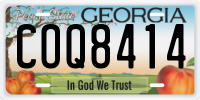 GA license plate COQ8414