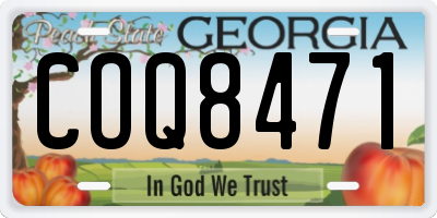 GA license plate COQ8471