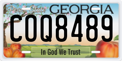 GA license plate COQ8489