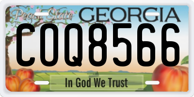 GA license plate COQ8566