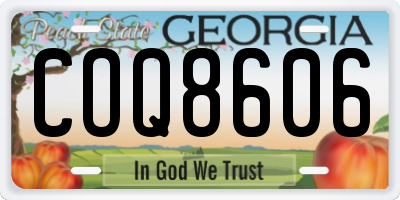 GA license plate COQ8606