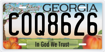GA license plate COQ8626