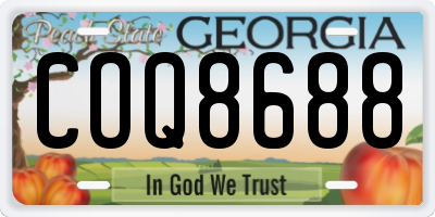 GA license plate COQ8688
