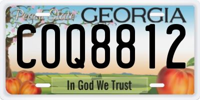 GA license plate COQ8812