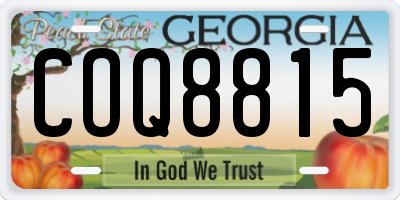 GA license plate COQ8815