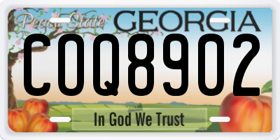 GA license plate COQ8902