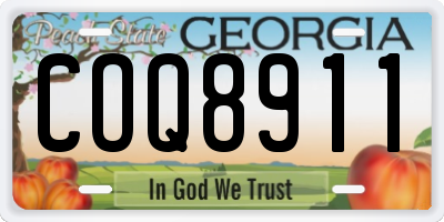 GA license plate COQ8911