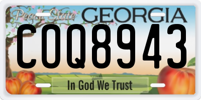 GA license plate COQ8943