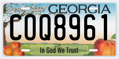 GA license plate COQ8961