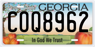 GA license plate COQ8962