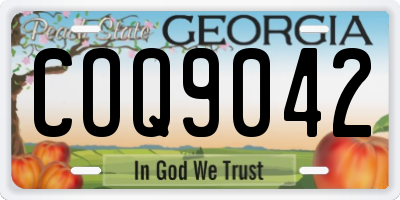 GA license plate COQ9042