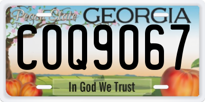 GA license plate COQ9067