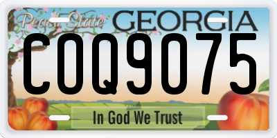 GA license plate COQ9075