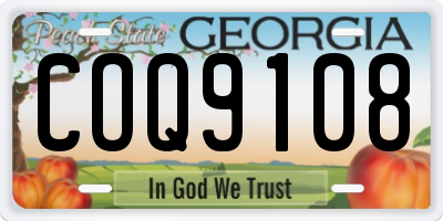 GA license plate COQ9108