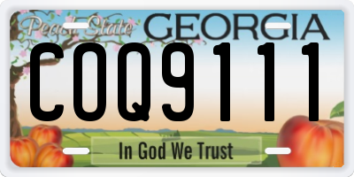 GA license plate COQ9111