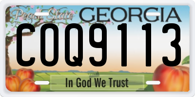 GA license plate COQ9113