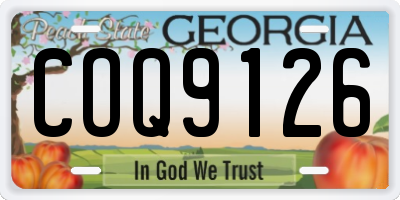 GA license plate COQ9126