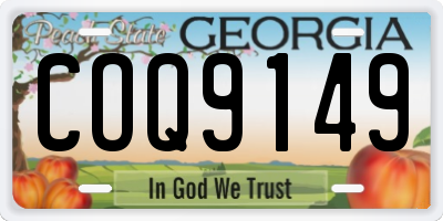 GA license plate COQ9149