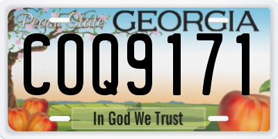 GA license plate COQ9171