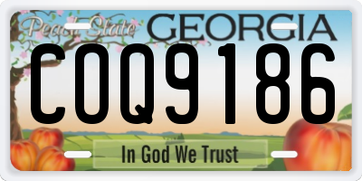 GA license plate COQ9186