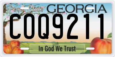 GA license plate COQ9211