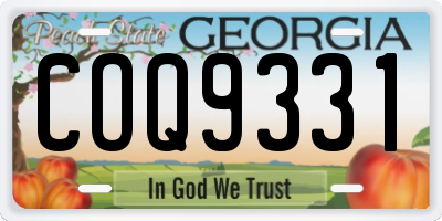 GA license plate COQ9331