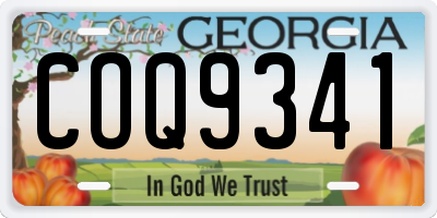 GA license plate COQ9341