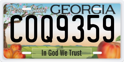 GA license plate COQ9359