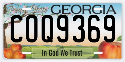 GA license plate COQ9369