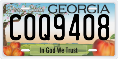 GA license plate COQ9408