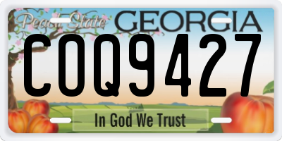 GA license plate COQ9427