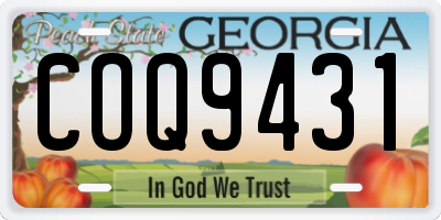 GA license plate COQ9431