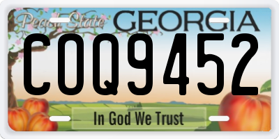 GA license plate COQ9452