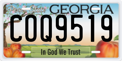 GA license plate COQ9519