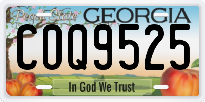 GA license plate COQ9525