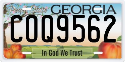 GA license plate COQ9562