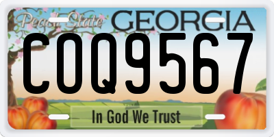 GA license plate COQ9567